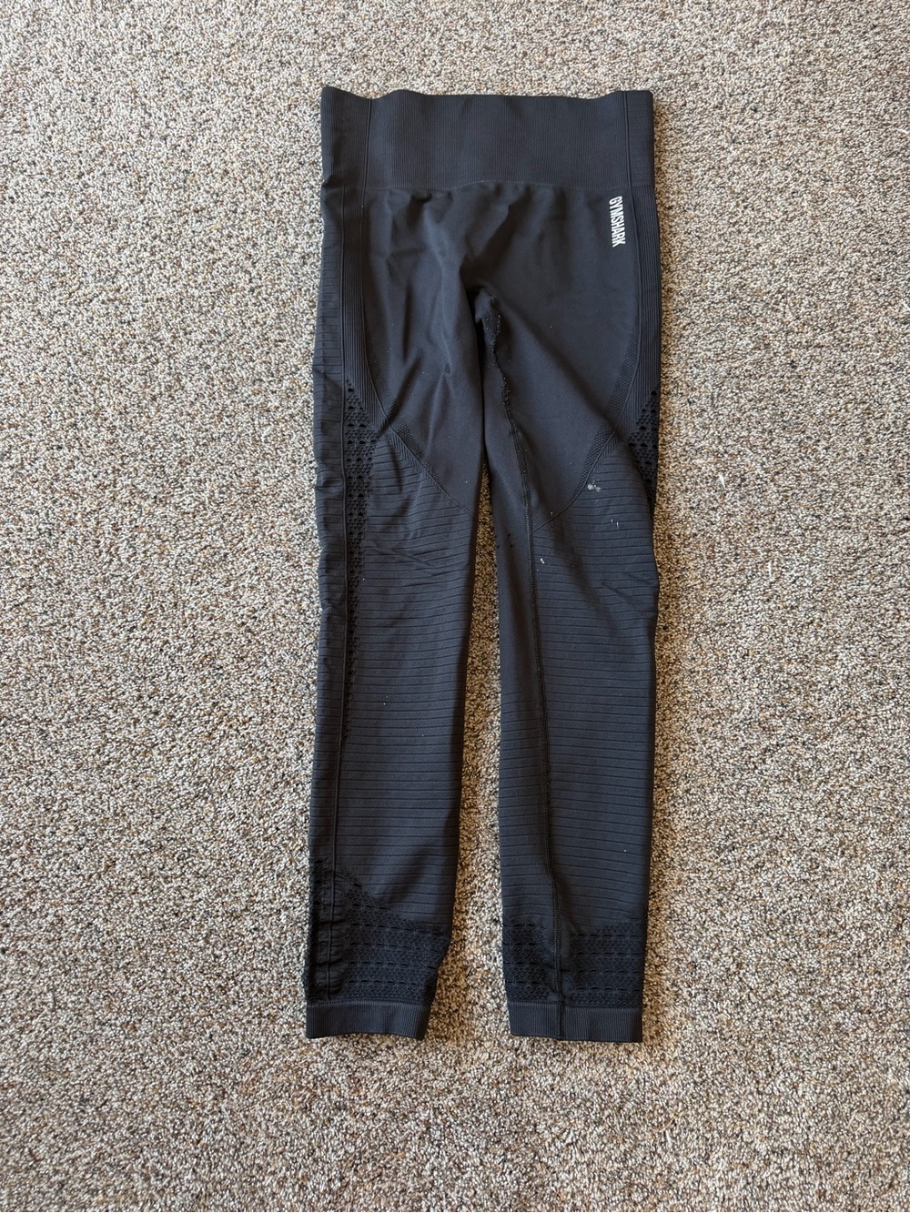 Gymshark Energy Seamless Black High Waist Eyelet Leggings Women M/L